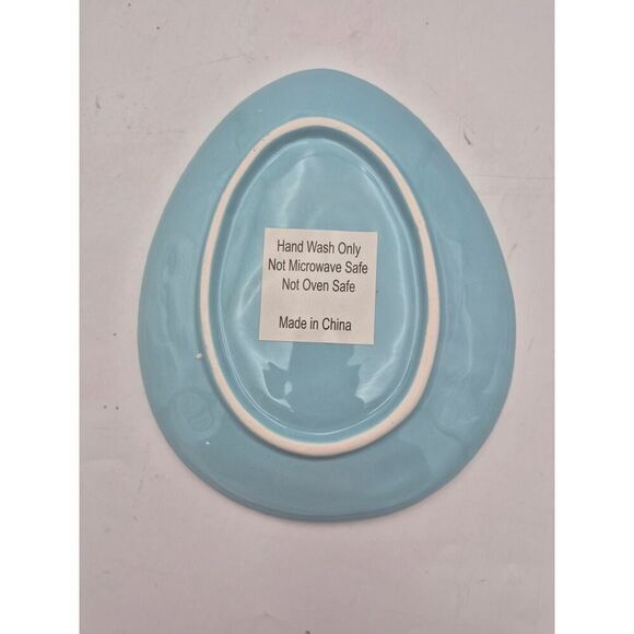 Ceramic Egg-Shaped Plates By Valerie Parr- Blue NIB - Picture 3 of 4